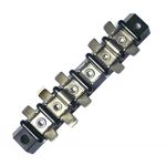 6 Position 30 Amp Single Row Terminal Block with 1/4" Spade QC
